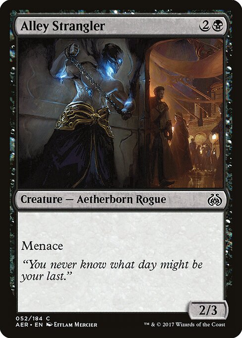 Alley Strangler - Aether Revolt (#52) - Illustrated by Enora Mercier - Magic: The Gathering Card