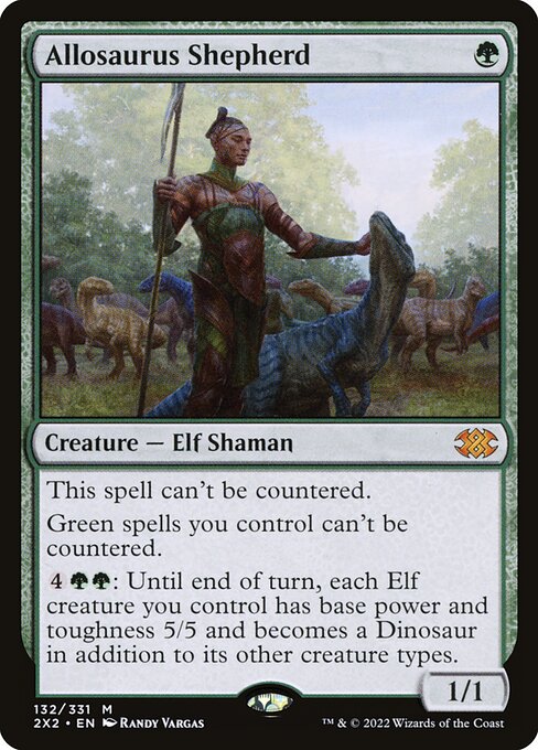 Allosaurus Shepherd - Double Masters 2022 (#132) - Illustrated by Randy Vargas - Magic: The Gathering Card