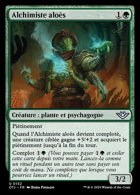 Alchimiste aloès (Aloe Alchemist) - Outlaws of Thunder Junction (#152) - Illustrated by Borja Pindado - Magic: The Gathering Card