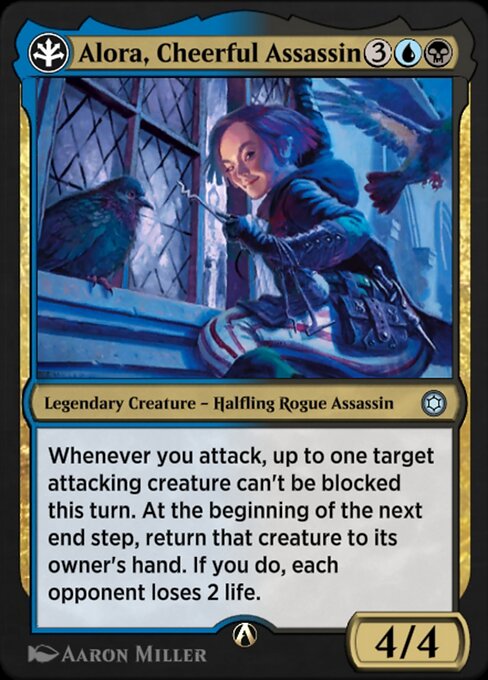 Alora, Cheerful Assassin - Alchemy Horizons: Baldur's Gate (#5b) - Illustrated by Aaron Miller - Magic: The Gathering Card