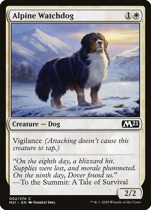 Alpine Watchdog - Core Set 2021 (#2) - Illustrated by Forrest Imel - Magic: The Gathering Card