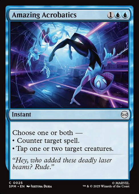 Amazing Acrobatics - Marvel's Spider-Man (#25) - Illustrated by Justyna Dura - Magic: The Gathering Card