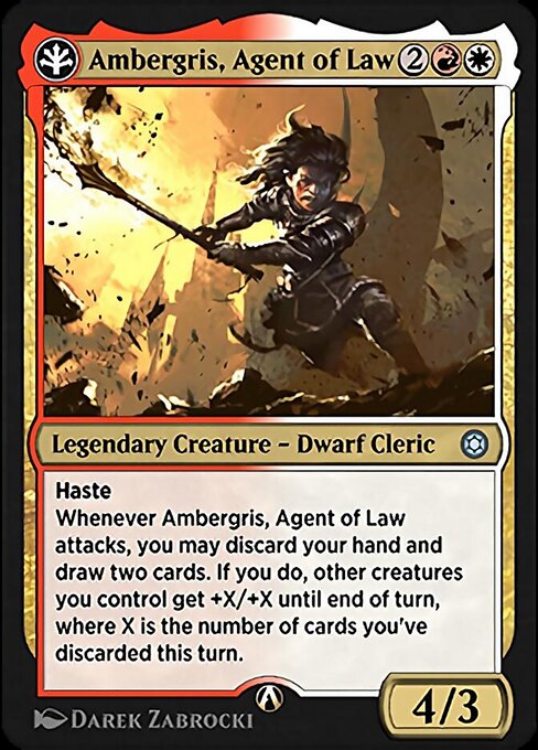 Ambergris, Agent of Law - Alchemy Horizons: Baldur's Gate (#12w) - Illustrated by Darek Zabrocki - Magic: The Gathering Card