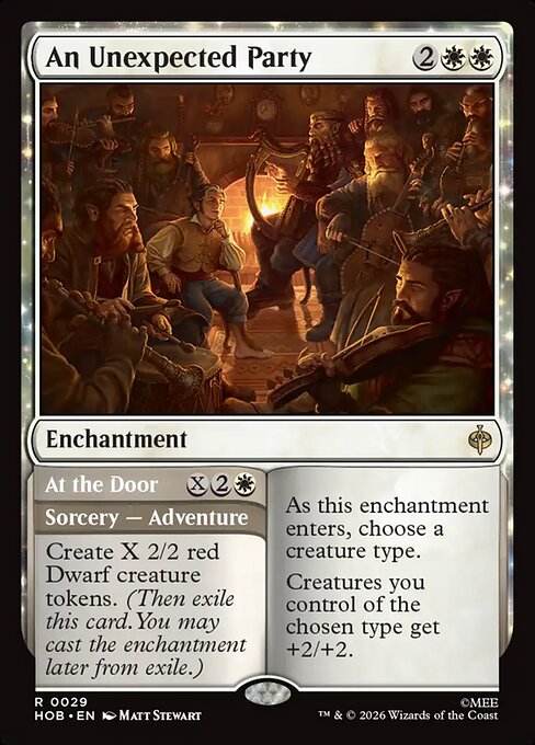 An Unexpected Party // At the Door - The Hobbit (#29) - Illustrated by Matt Stewart - Magic: The Gathering Card