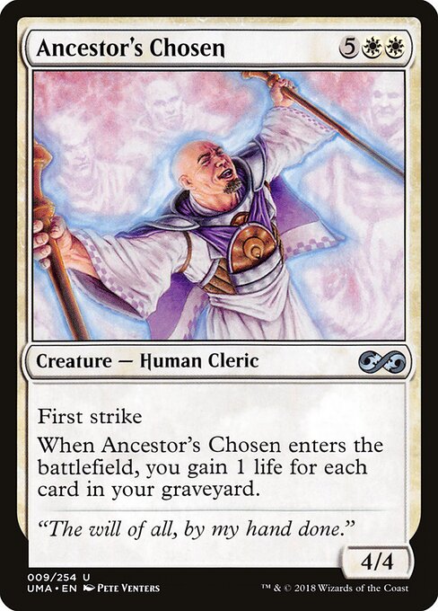 Ancestor's Chosen - Ultimate Masters (#9) - Illustrated by Pete Venters - Magic: The Gathering Card