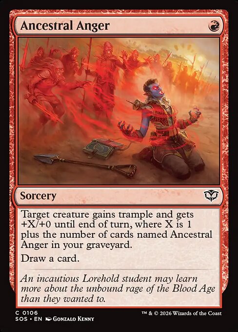 Ancestral Anger - Secrets of Strixhaven (#106) - Illustrated by Gonzalo Kenny - Magic: The Gathering Card