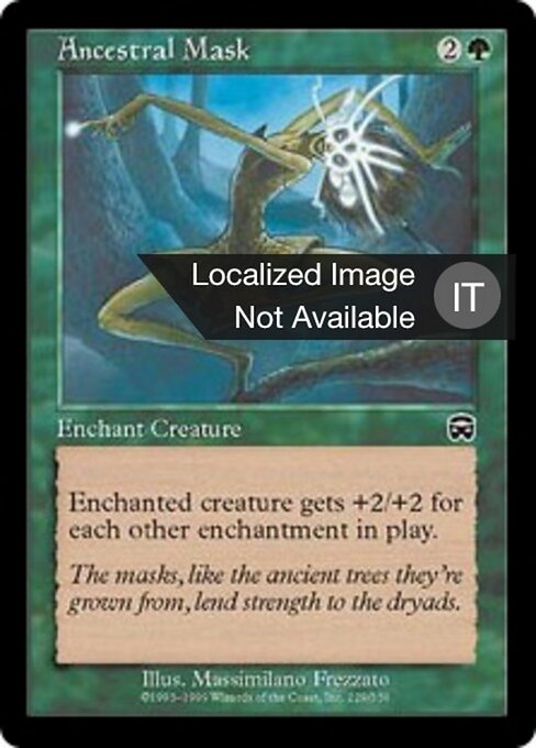 Máscara ancestral (Ancestral Mask) - Mercadian Masques (#229) - Illustrated by Massimiliano Frezzato - Magic: The Gathering Card