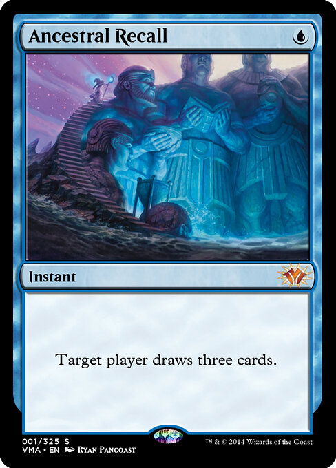 Ancestral Recall - Vintage Masters (#1) - Illustrated by Ryan Pancoast - Magic: The Gathering Card
