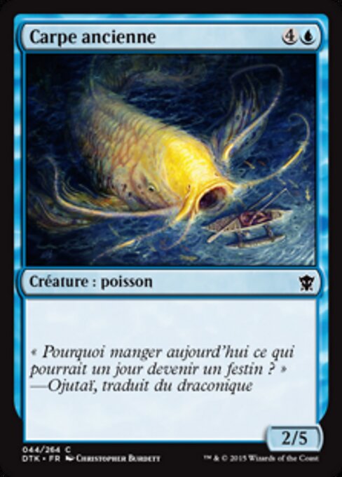 Carpe ancienne (Ancient Carp) - Dragons of Tarkir (#44) - Illustrated by Christopher Burdett - Magic: The Gathering Card