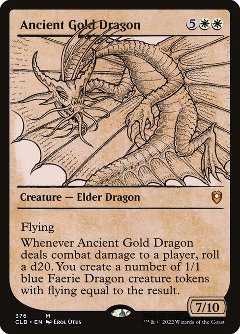 Ancient Gold Dragon - Commander Legends: Battle for Baldur's Gate (#376) - Illustrated by Erol Otus - Magic: The Gathering Card