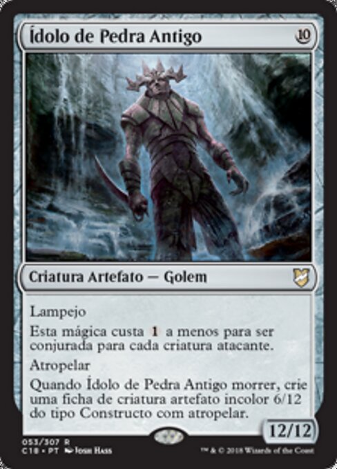古き石の偶像 (Ancient Stone Idol) - Commander 2018 (#53) - Illustrated by Josh Hass - Magic: The Gathering Card