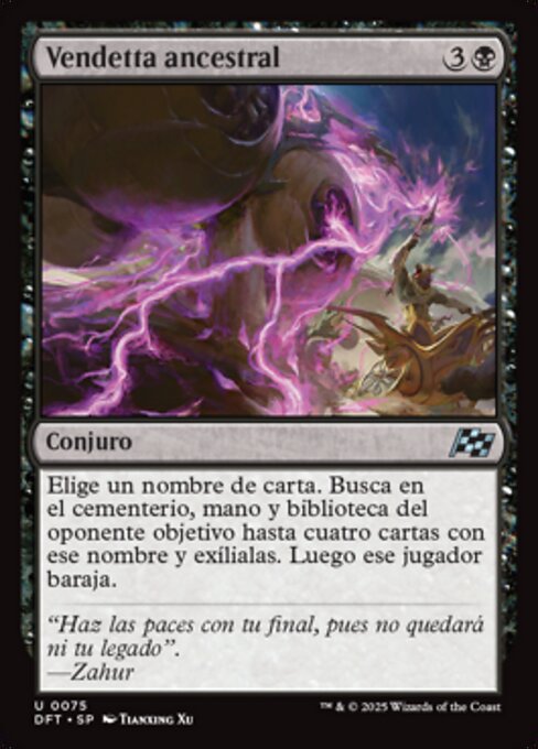 古からの確執 (Ancient Vendetta) - Aetherdrift (#75) - Illustrated by Tianxing Xu - Magic: The Gathering Card