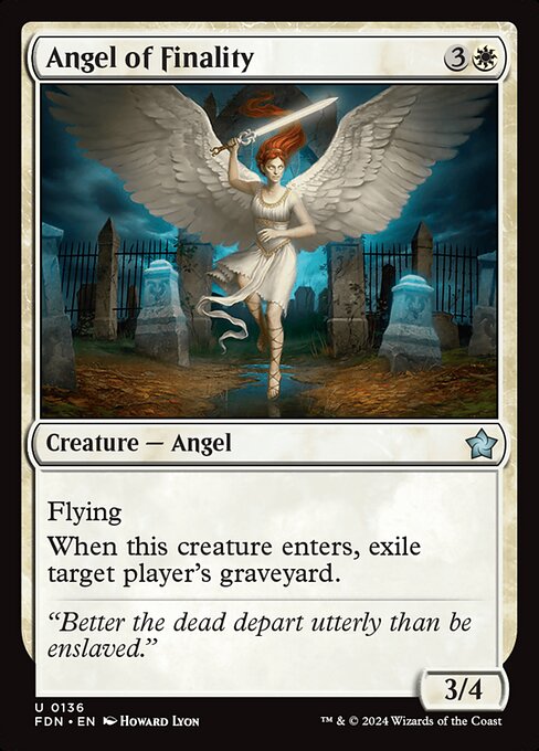 Angel of Finality - Foundations (#136) - Illustrated by Howard Lyon - Magic: The Gathering Card
