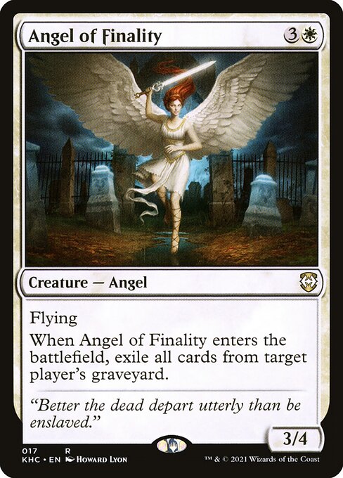 终绝天使 (Angel of Finality) - Kaldheim Commander (#17) - Illustrated by Howard Lyon - Magic: The Gathering Card