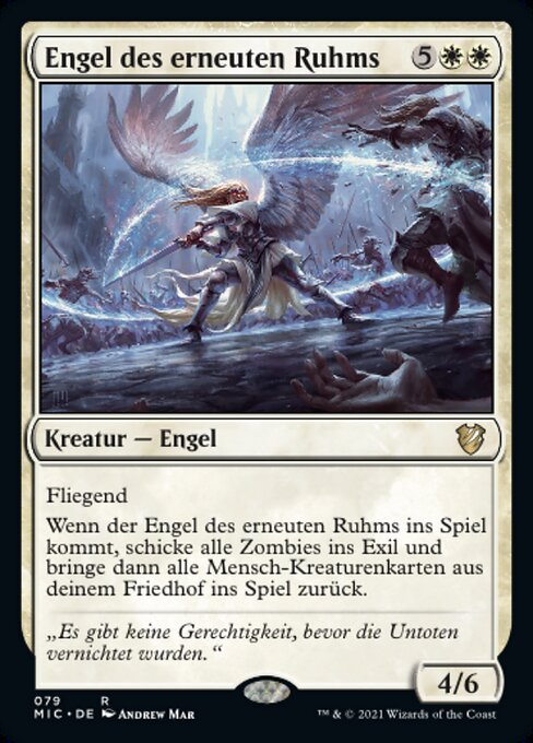 Angelo dell'Ascesa della Gloria (Angel of Glory's Rise) - Midnight Hunt Commander (#79) - Illustrated by Andrew Mar - Magic: The Gathering Card