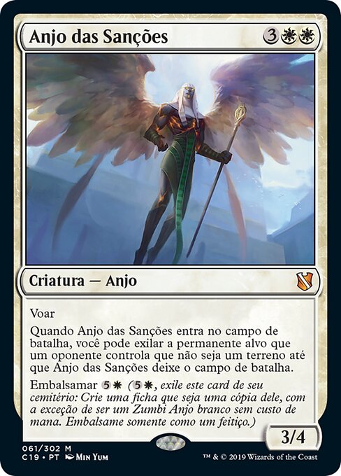Angelo delle Sanzioni (Angel of Sanctions) - Commander 2019 (#61) - Illustrated by Min Yum - Magic: The Gathering Card