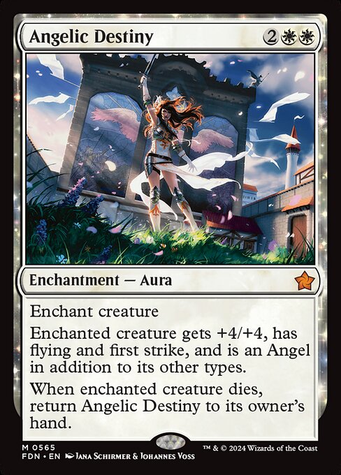 Destino angélico (Angelic Destiny) - Secrets of Strixhaven Commander (#134) - Illustrated by Jana Schirmer & Johannes Voss - Magic: The Gathering Card