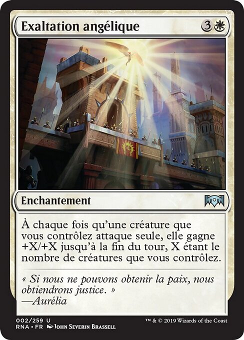 天使颂赞 (Angelic Exaltation) - Ravnica Remastered (#2) - Illustrated by John Severin Brassell - Magic: The Gathering Card