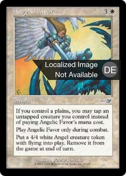 Himmlische Hilfe (Angelic Favor) - Nemesis (#1) - Illustrated by Paolo Parente - Magic: The Gathering Card