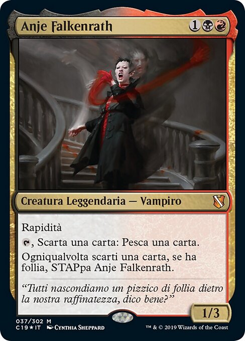 Анже Фалькенрат (Anje Falkenrath) - Commander 2019 (#37) - Illustrated by Cynthia Sheppard - Magic: The Gathering Card