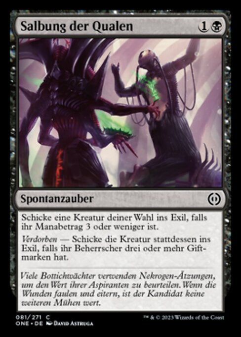 Consacrare con l'Afflizione (Anoint with Affliction) - Phyrexia: All Will Be One (#81) - Illustrated by David Astruga - Magic: The Gathering Card