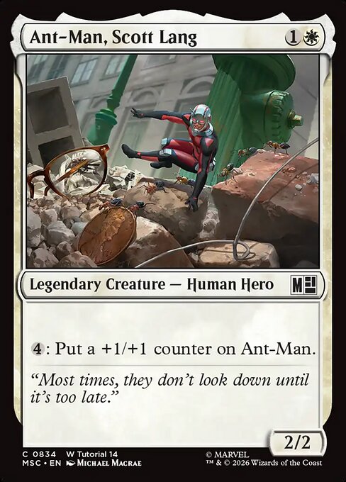 Ant-Man, Scott Lang - Marvel Super Heroes Commander (#834) - Illustrated by Michael MacRae - Magic: The Gathering Card