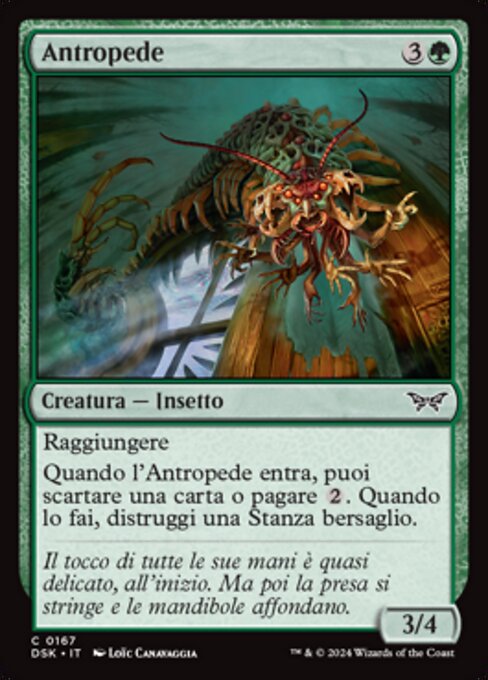 人百足 (Anthropede) - Duskmourn: House of Horror (#167) - Illustrated by Loïc Canavaggia - Magic: The Gathering Card