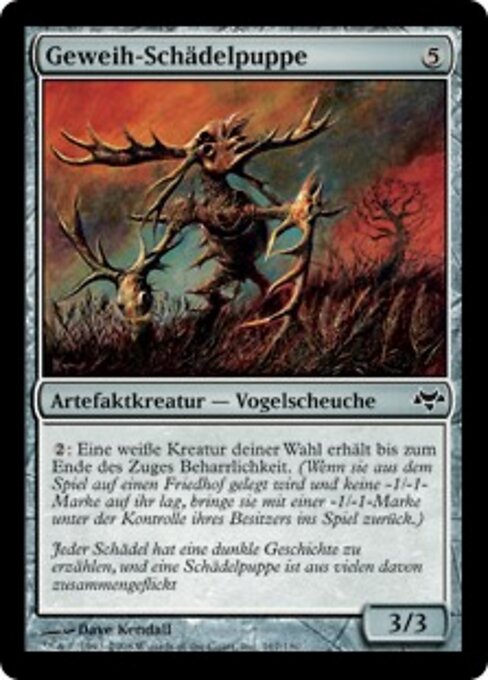 Geweih-Schädelpuppe (Antler Skulkin) - Eventide (#167) - Illustrated by Dave Kendall - Magic: The Gathering Card