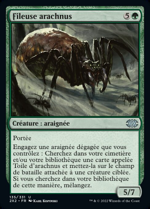 アラクナスの紡ぎ手 (Arachnus Spinner) - Double Masters 2022 (#135) - Illustrated by Karl Kopinski - Magic: The Gathering Card