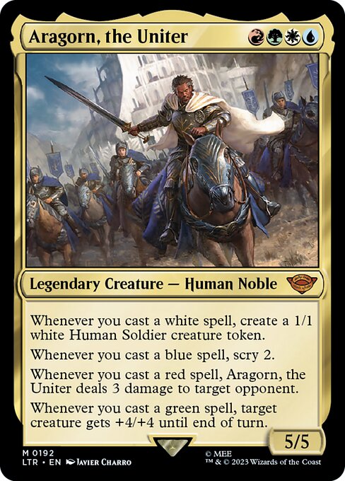 Aragorn, the Uniter - The Lord of the Rings: Tales of Middle-earth (#192) - Illustrated by Javier Charro - Magic: The Gathering Card