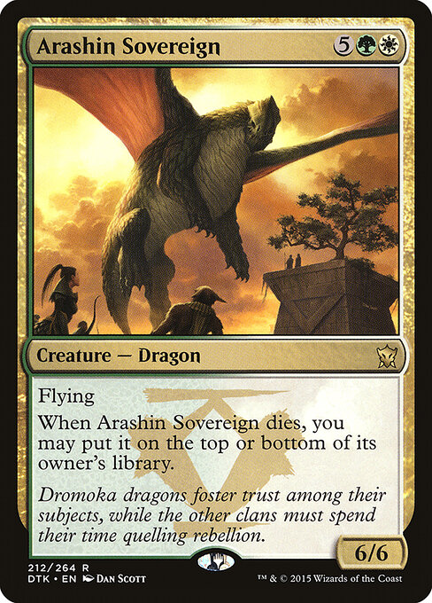 アラシンの君主 (Arashin Sovereign) - Dragons of Tarkir (#212) - Illustrated by Dan Murayama Scott - Magic: The Gathering Card
