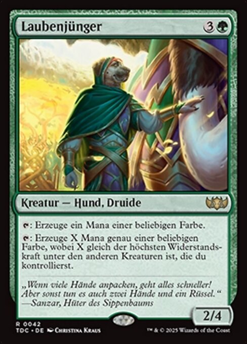 Laubenjünger (Arbor Adherent) - Tarkir: Dragonstorm Commander (#42) - Illustrated by Christina Kraus - Magic: The Gathering Card