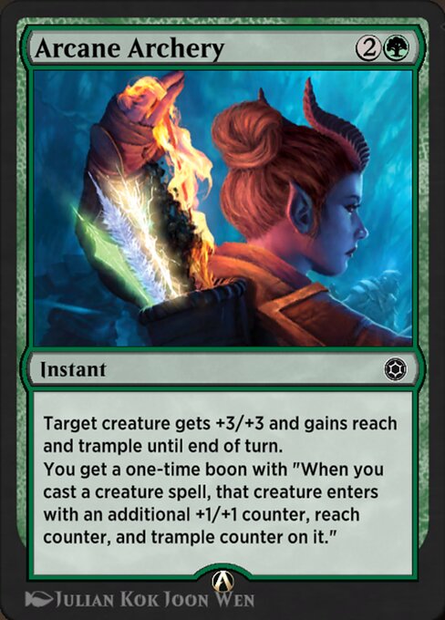 Arcane Archery - Alchemy Horizons: Baldur's Gate (#65) - Illustrated by Julian Kok Joon Wen - Magic: The Gathering Card