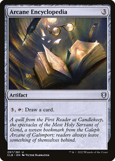 Arcane Encyclopedia - Commander Legends: Battle for Baldur's Gate (#297) - Illustrated by Victor Harmatiuk - Magic: The Gathering Card