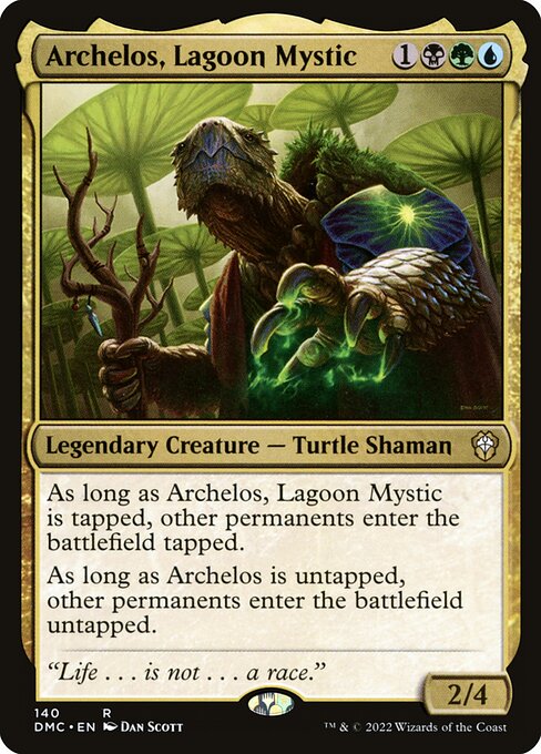 Archelos, Lagoon Mystic - Dominaria United Commander (#140) - Illustrated by Dan Murayama Scott - Magic: The Gathering Card