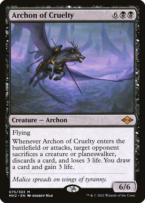 Archon of Cruelty - Modern Horizons 2 (#75) - Illustrated by Andrew Mar - Magic: The Gathering Card