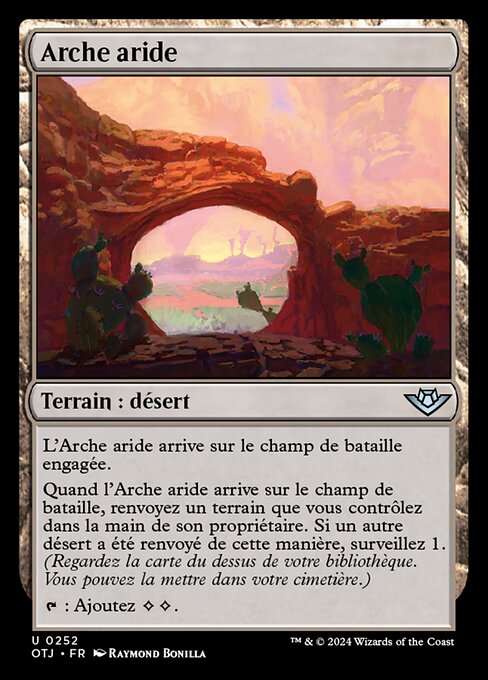 Arche aride (Arid Archway) - Outlaws of Thunder Junction (#252) - Illustrated by Raymond Bonilla - Magic: The Gathering Card