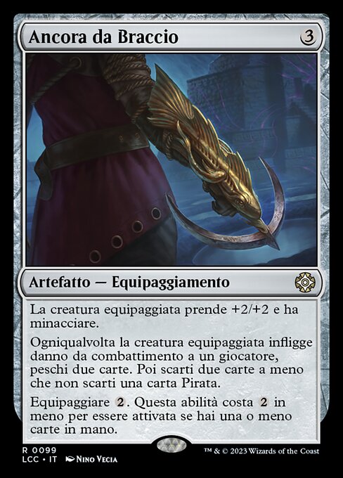 小手仕込みの錨 (Arm-Mounted Anchor) - The Lost Caverns of Ixalan Commander (#99) - Illustrated by Nino Vecia - Magic: The Gathering Card