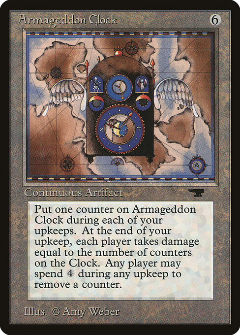 Reloj del armagedón (Armageddon Clock) - Fourth Edition Foreign Black Border (#295) - Illustrated by Amy Weber - Magic: The Gathering Card