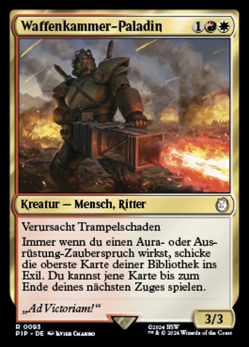 Paladino dell'Armeria (Armory Paladin) - Fallout (#93) - Illustrated by Javier Charro - Magic: The Gathering Card
