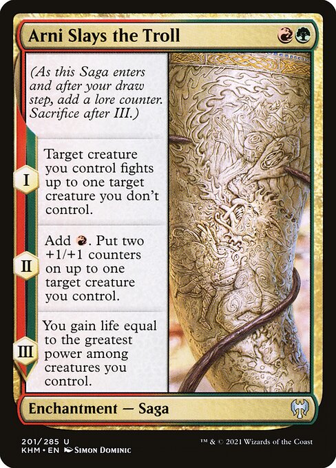 Arni Slays the Troll - Kaldheim Magic card