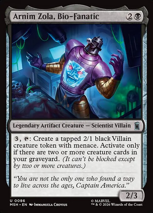 Arnim Zola, Bio-Fanatic - Marvel Super Heroes Magic card