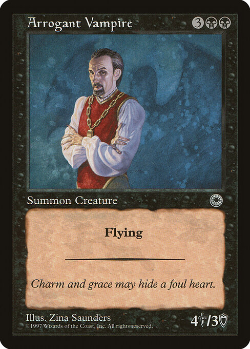 Arrogant Vampire - Portal (#79) - Illustrated by Zina Saunders - Magic: The Gathering Card
