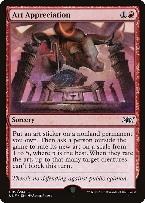 Art Appreciation - Unfinity (#99) - Illustrated by April Prime - Magic: The Gathering Card