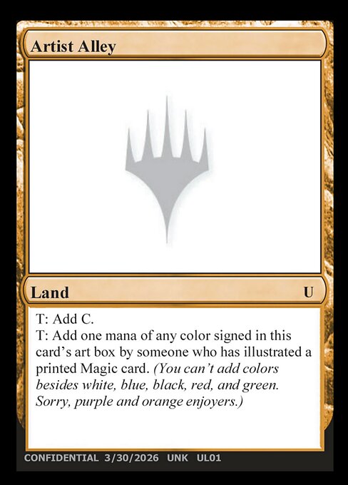 Artist Alley - Unknown Event Magic card