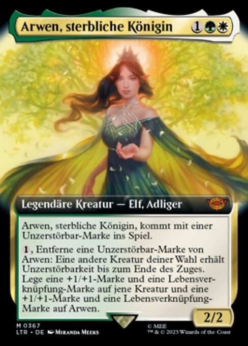 人の子の女王、アルウェン (Arwen, Mortal Queen) - The Hobbit Eternal (#30) - Illustrated by Kev Walker - Magic: The Gathering Card