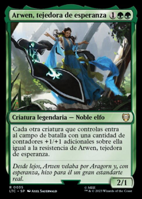 Arwen, tejedora de esperanza (Arwen, Weaver of Hope) - Tales of Middle-earth Commander (#35) - Illustrated by Axel Sauerwald - Magic: The Gathering Card