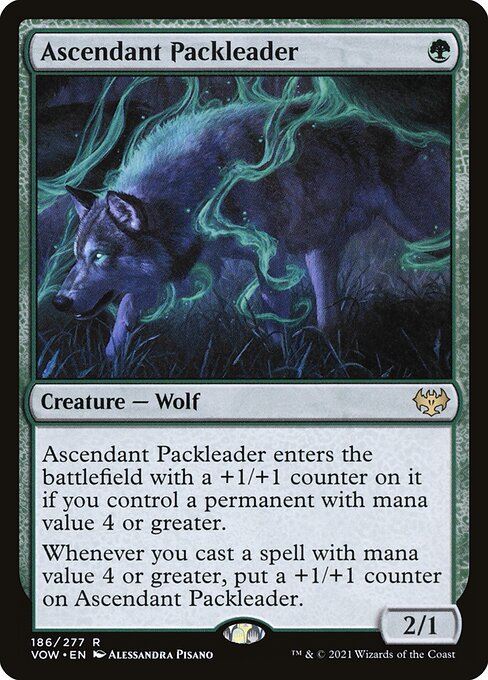 Ascendant Packleader - Innistrad: Crimson Vow (#186) - Illustrated by Alessandra Pisano - Magic: The Gathering Card
