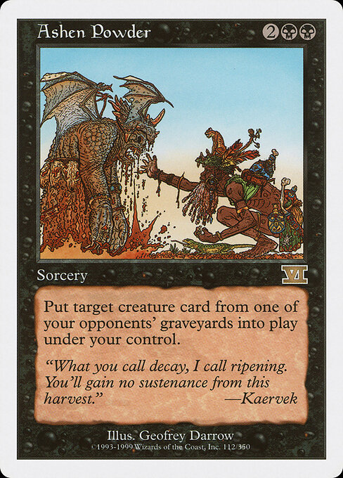 Ashen Powder - Classic Sixth Edition (#112) - Illustrated by Geofrey Darrow - Magic: The Gathering Card