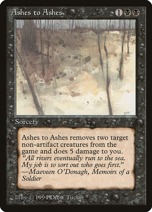 Cenizas a las cenizas (Ashes to Ashes) - Fourth Edition Foreign Black Border (#119) - Illustrated by Drew Tucker - Magic: The Gathering Card